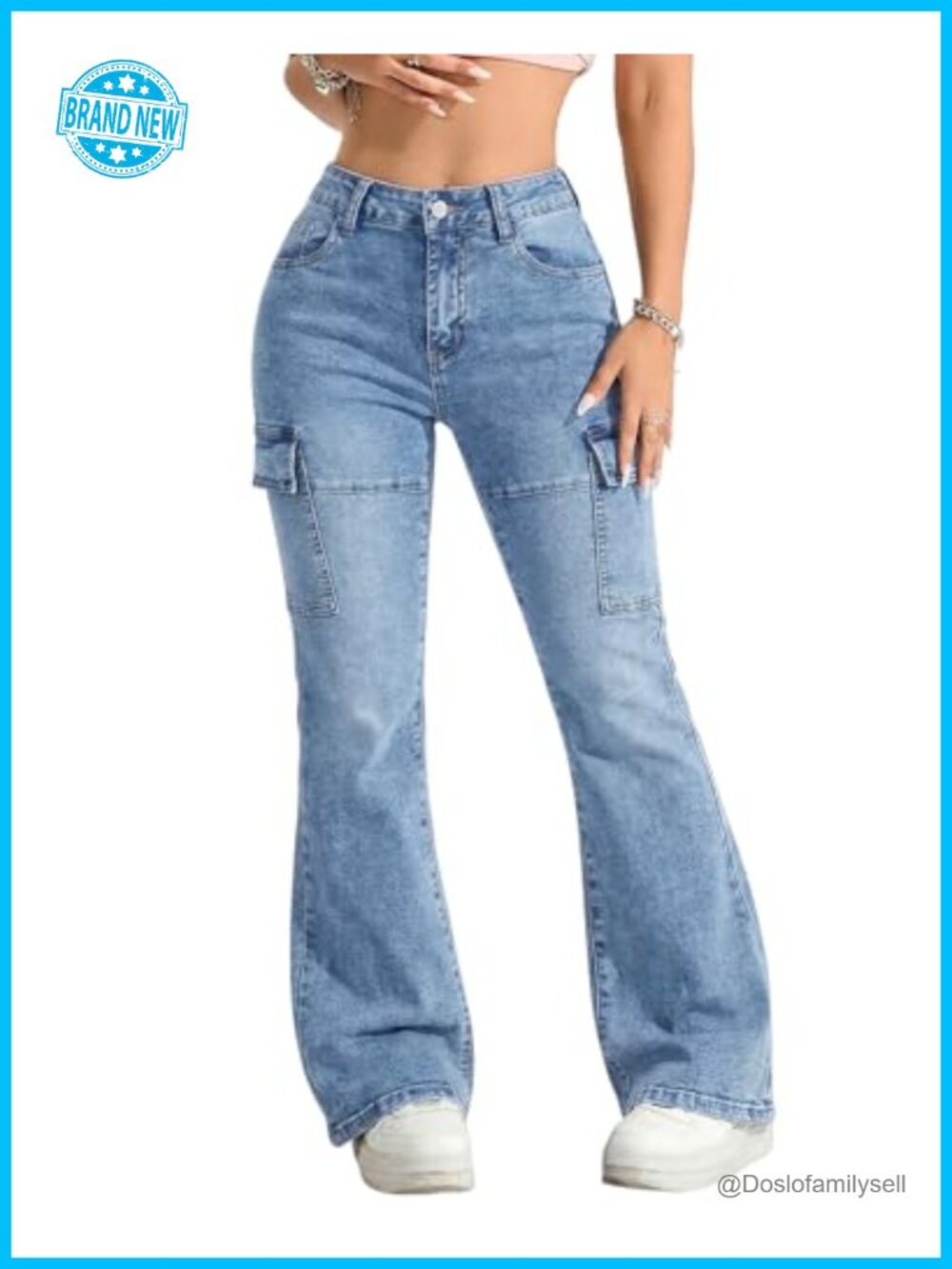 High Waisted Flare Jeans Stretchy Bell Bottom Denim Pants Y2K Streetwear